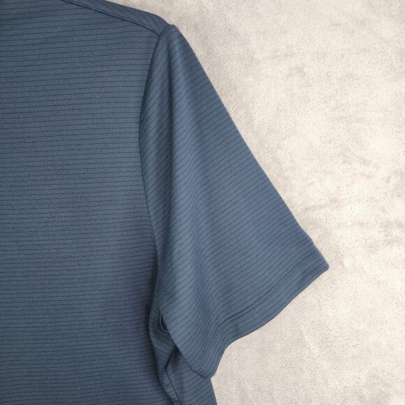 Mens Navy Blue Perry Ellis Portfolio Polo Shirt Short Sleeve Ribbed Knit Size XL - Picture 5 of 11